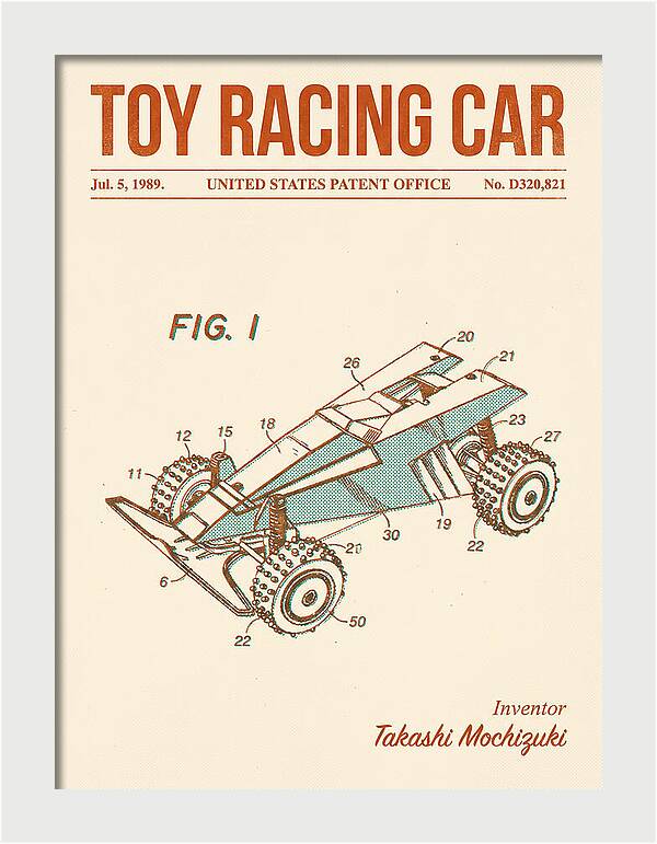 Toy Racing Car Retro Patent Usd320821s