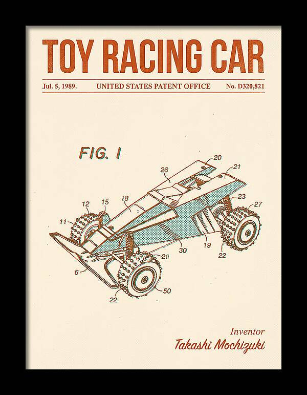 Toy Racing Car Retro Patent Usd320821s