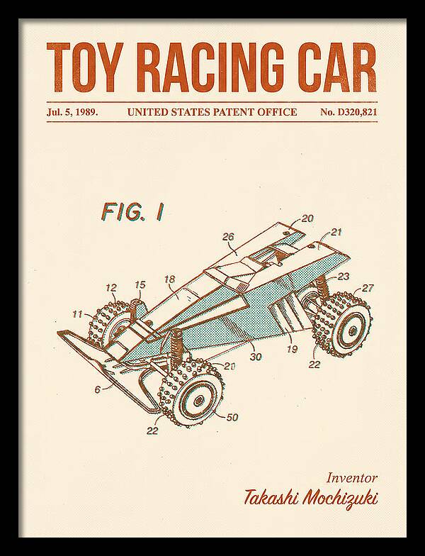 Toy Racing Car Retro Patent Usd320821s