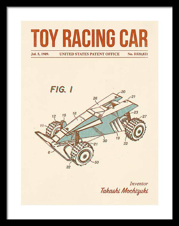 Toy Racing Car Retro Patent Usd320821s