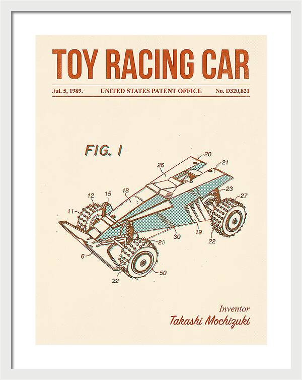 Toy Racing Car Retro Patent Usd320821s