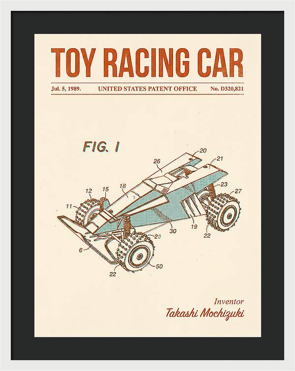 Toy Racing Car Retro Patent Usd320821s