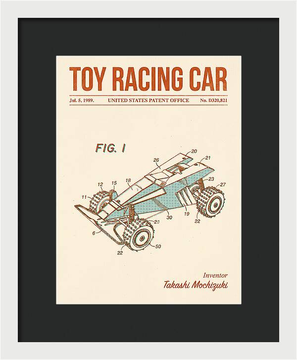 Toy Racing Car Retro Patent Usd320821s