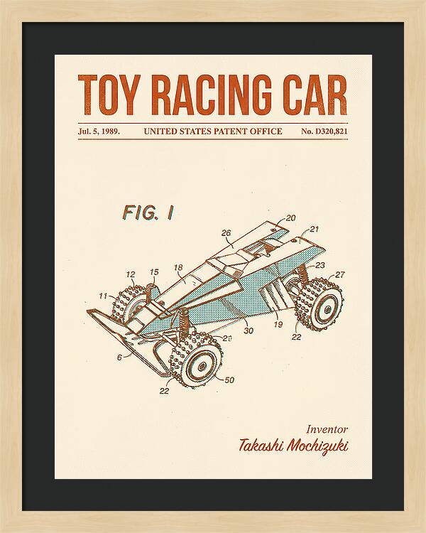 Toy Racing Car Retro Patent Usd320821s