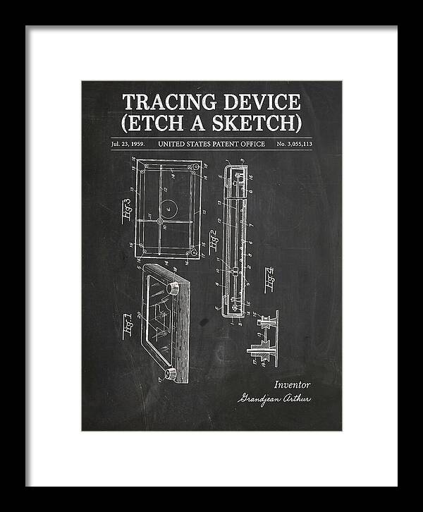Tracing Device Etch A Sketch Chalkboard Patent Us3055113a