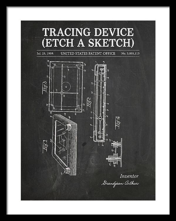 Tracing Device Etch A Sketch Chalkboard Patent Us3055113a