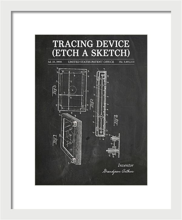 Tracing Device Etch A Sketch Chalkboard Patent Us3055113a
