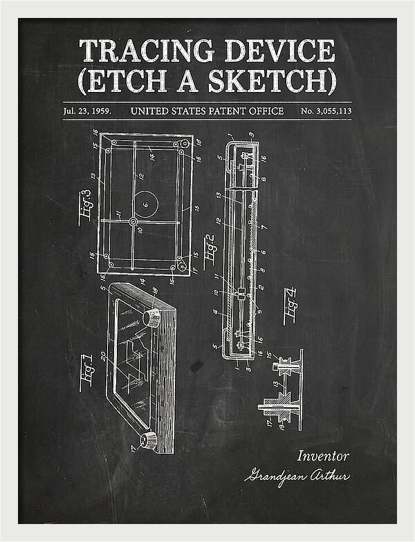 Tracing Device Etch A Sketch Chalkboard Patent Us3055113a