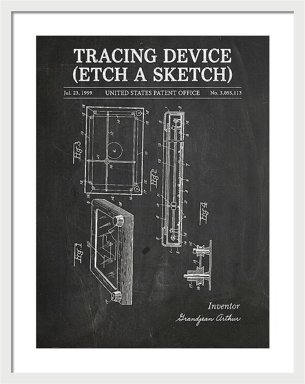 Tracing Device Etch A Sketch Chalkboard Patent Us3055113a