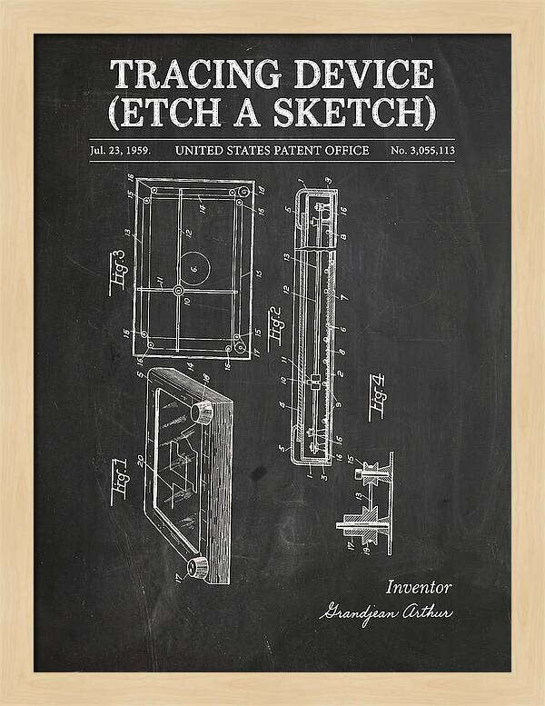 Tracing Device Etch A Sketch Chalkboard Patent Us3055113a