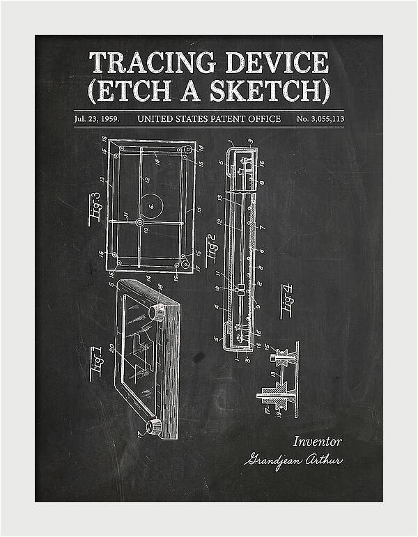 Tracing Device Etch A Sketch Chalkboard Patent Us3055113a