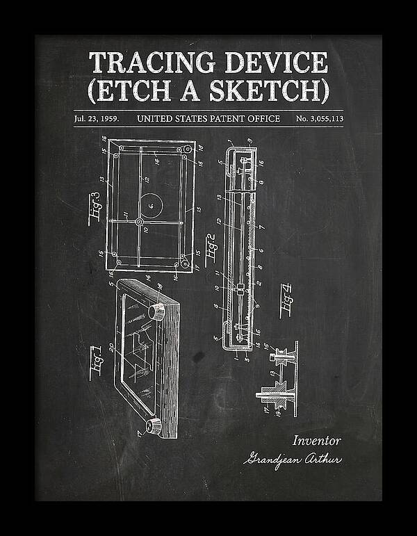 Tracing Device Etch A Sketch Chalkboard Patent Us3055113a