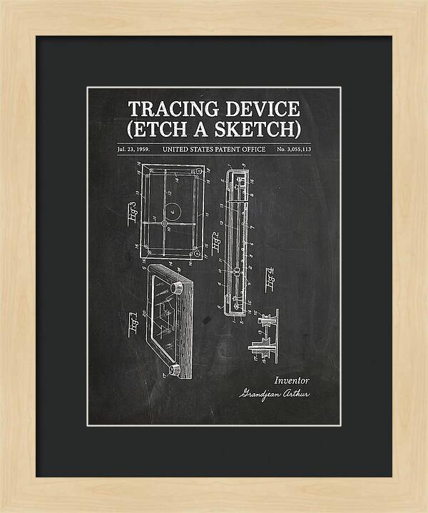Tracing Device Etch A Sketch Chalkboard Patent Us3055113a