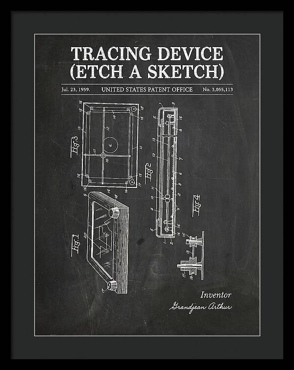 Tracing Device Etch A Sketch Chalkboard Patent Us3055113a