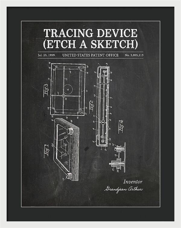 Tracing Device Etch A Sketch Chalkboard Patent Us3055113a
