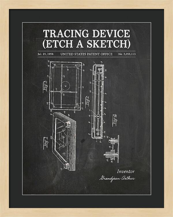 Tracing Device Etch A Sketch Chalkboard Patent Us3055113a