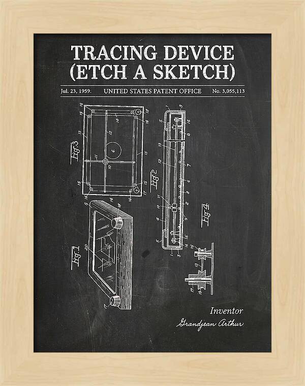 Tracing Device Etch A Sketch Chalkboard Patent Us3055113a