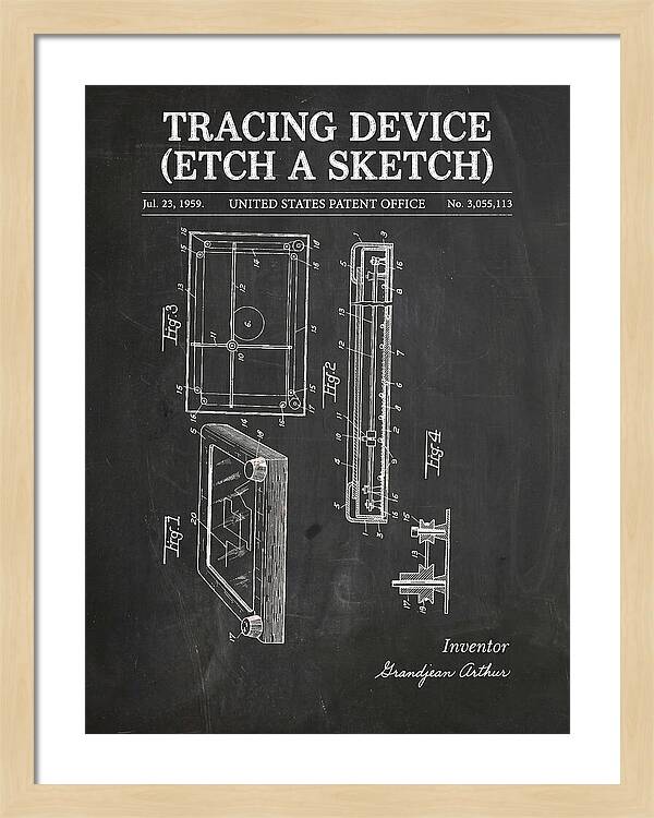 Tracing Device Etch A Sketch Chalkboard Patent Us3055113a