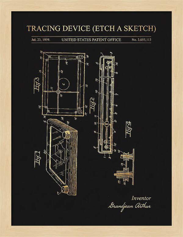 Tracing Device Etch A Sketch Gold Patent Us3055113a