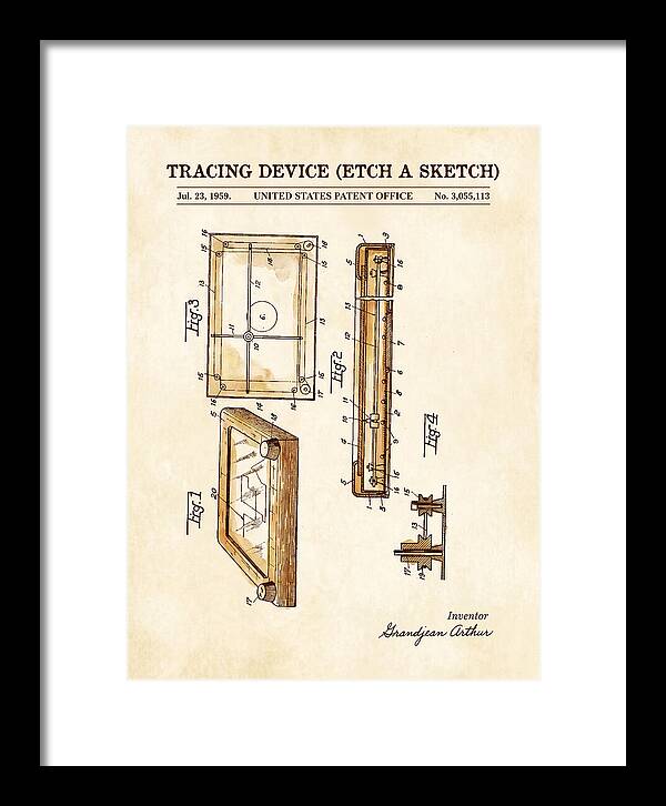 Tracing Device Etch A Sketch Watercolor Patent Us3055113a