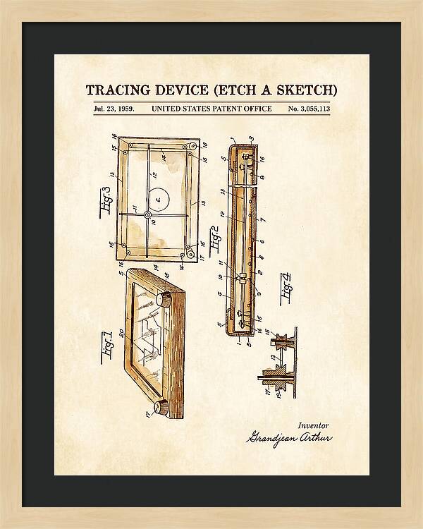 Tracing Device Etch A Sketch Watercolor Patent Us3055113a