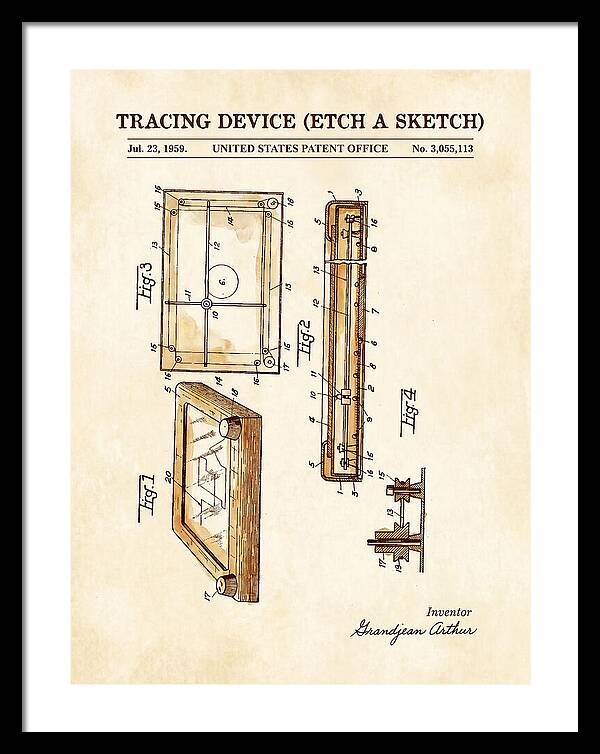 Tracing Device Etch A Sketch Watercolor Patent Us3055113a