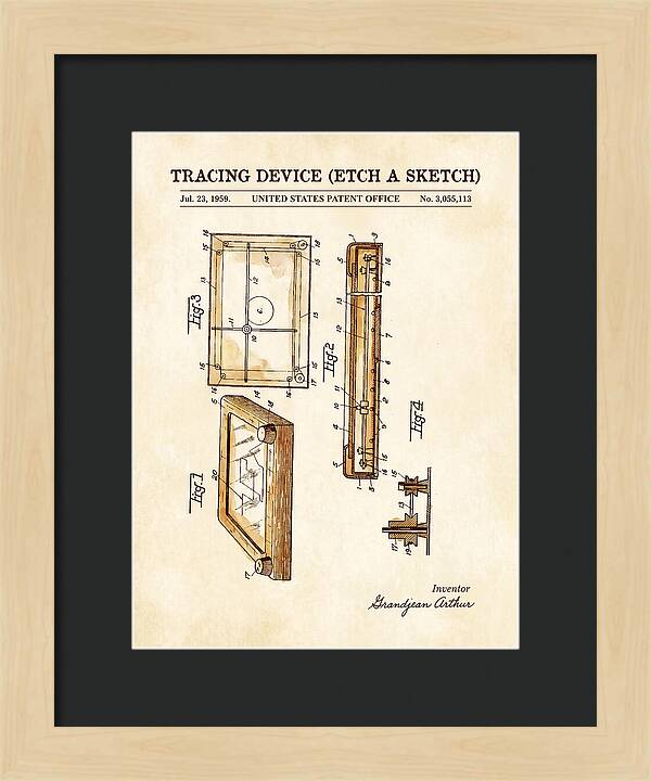 Tracing Device Etch A Sketch Watercolor Patent Us3055113a