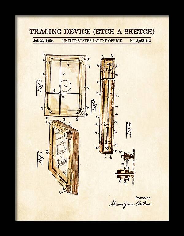 Tracing Device Etch A Sketch Watercolor Patent Us3055113a