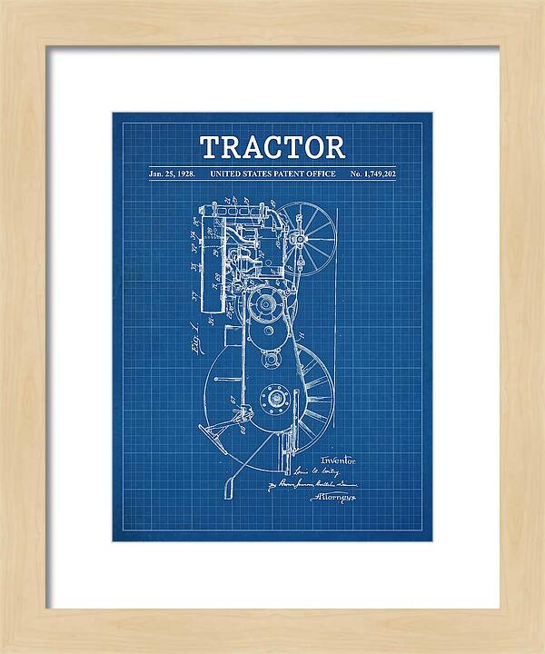 Tractor Blueprint Patent Us1749202