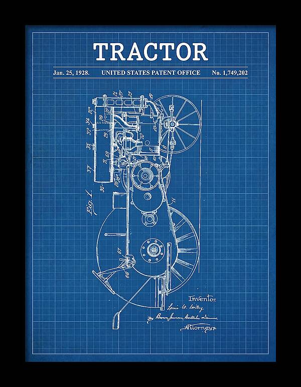 Tractor Blueprint Patent Us1749202
