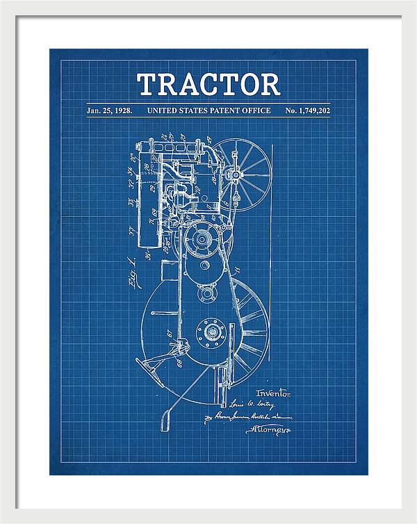 Tractor Blueprint Patent Us1749202