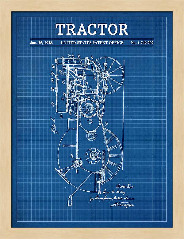 Tractor Blueprint Patent Us1749202