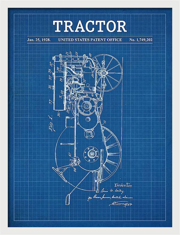 Tractor Blueprint Patent Us1749202