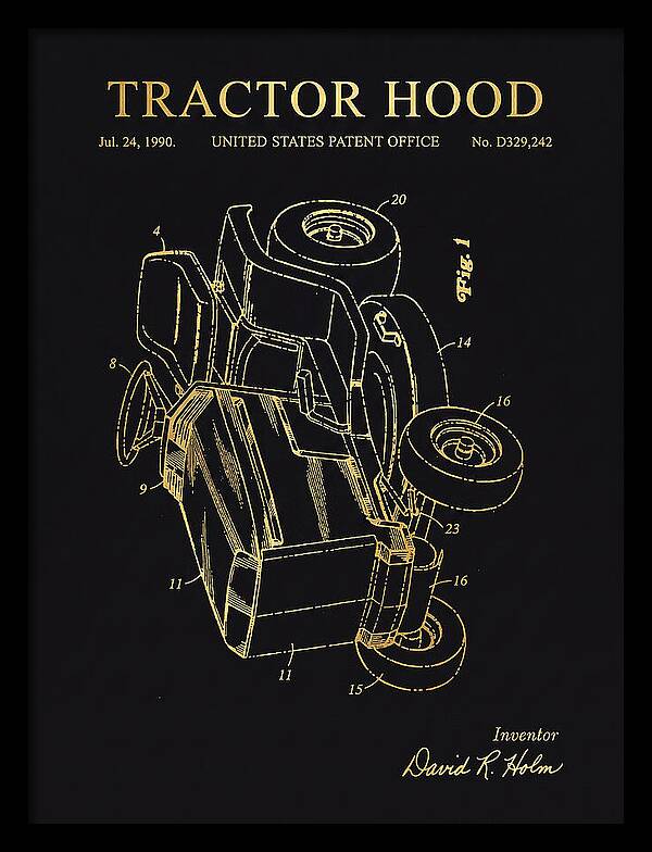 Tractor Hood Gold Patent Usd329242s