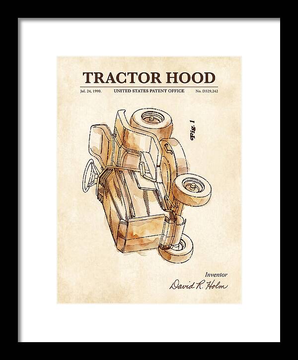 Tractor Hood Watercolor Patent Usd329242s