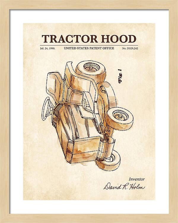 Tractor Hood Watercolor Patent Usd329242s