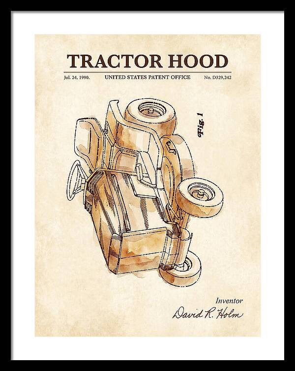 Tractor Hood Watercolor Patent Usd329242s