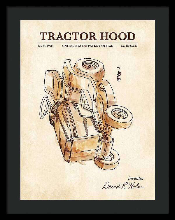 Tractor Hood Watercolor Patent Usd329242s