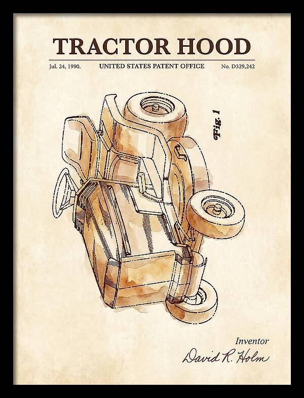 Tractor Hood Watercolor Patent Usd329242s