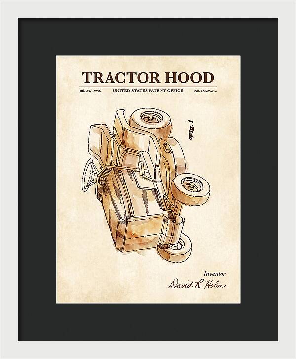 Tractor Hood Watercolor Patent Usd329242s