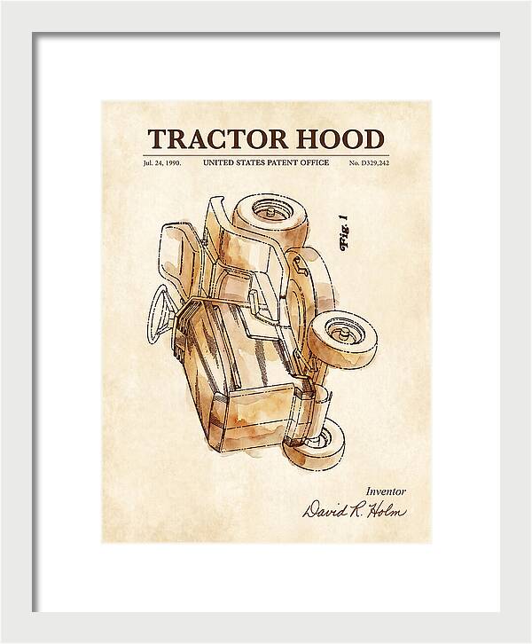 Tractor Hood Watercolor Patent Usd329242s