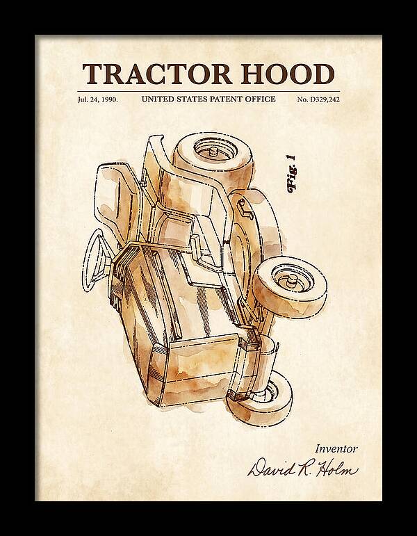 Tractor Hood Watercolor Patent Usd329242s