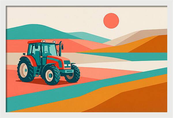 Tractor In Vibrant Landscape