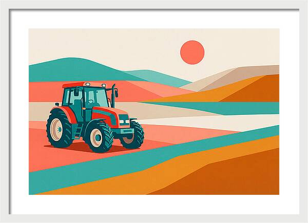 Tractor In Vibrant Landscape