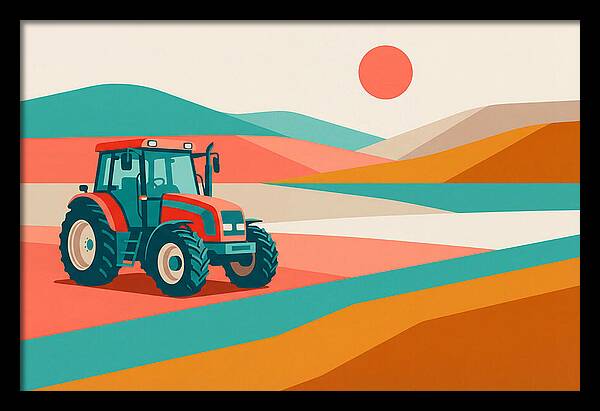 Tractor In Vibrant Landscape
