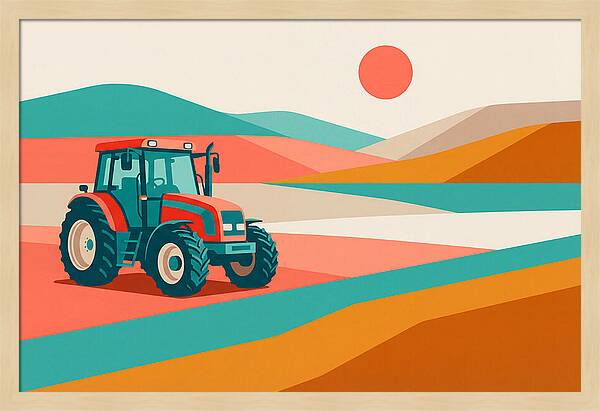 Tractor In Vibrant Landscape