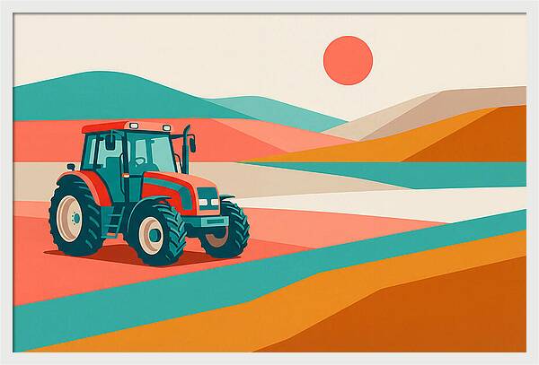 Tractor In Vibrant Landscape