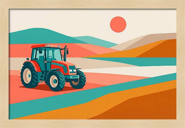 Tractor In Vibrant Landscape
