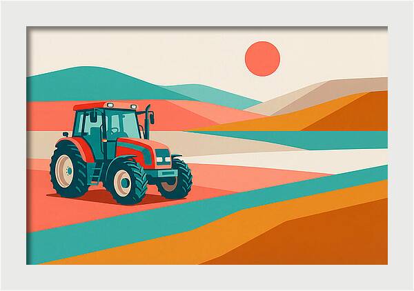 Tractor In Vibrant Landscape
