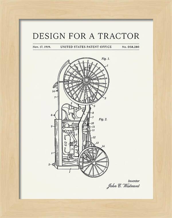 Tractor Minimalist Patent Usd58280s